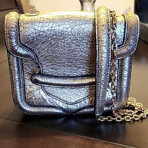 Alexander McQueen Metallic Gold Leather Mini Heroine Chain Crossbody Bag